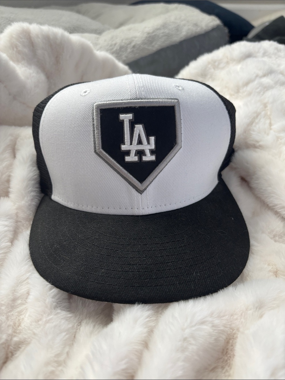 LA Logo Black & White Baseball Cap